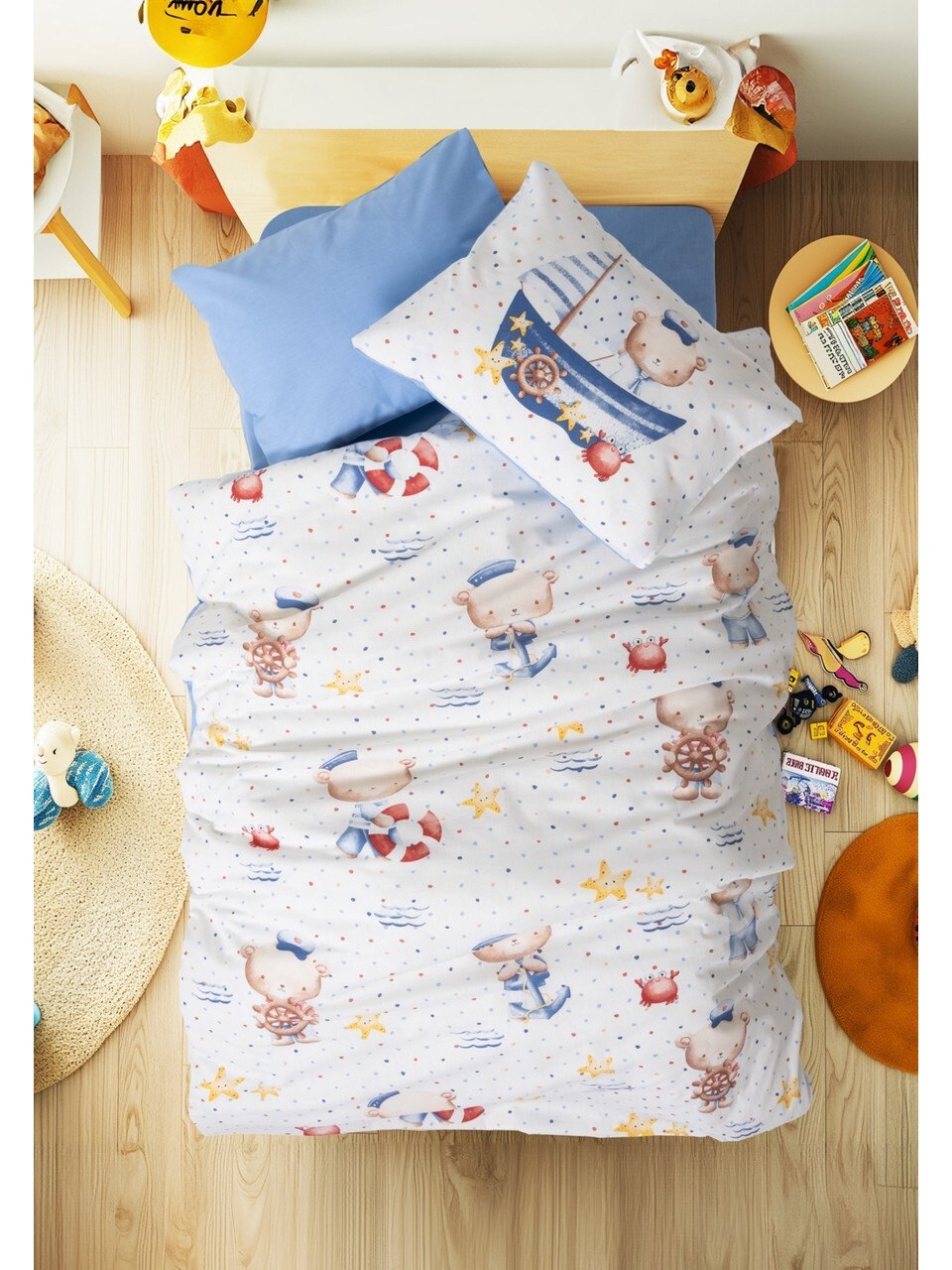 Cotton Box Ranforce Bebek Nevresim Takımı Seaman Mavi - 1