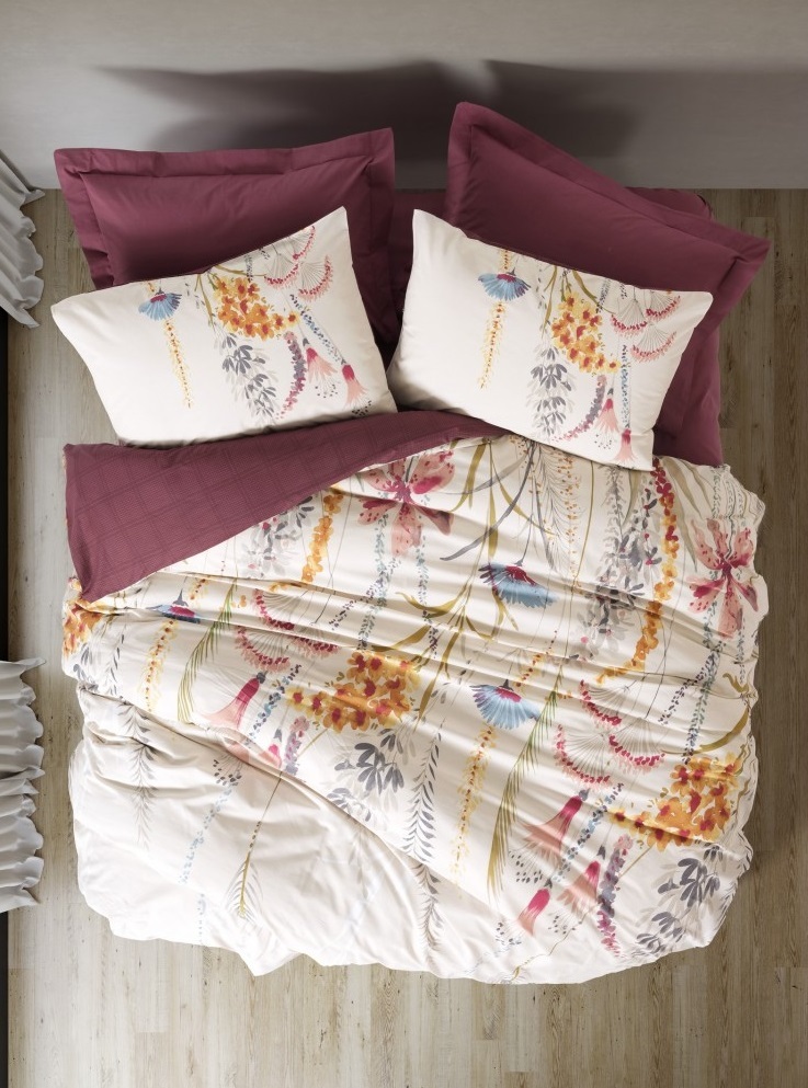 مجموعة كاملة من علبة قطنية، مقاس واحد، لون بورغندي - 1