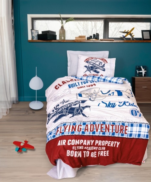 Cotton Box Junior Nevresim Takımı Tek Kişilik Flying Gri - Cotton Box