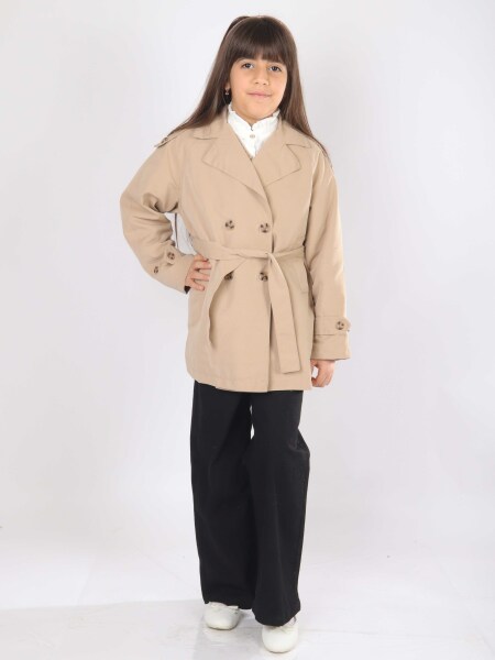 Kız Çocuk Elbise 9-14 Yaş 8802 Bej - Damasqino