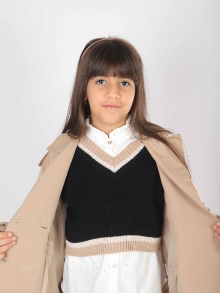 Kız Çocuk Elbise 9-14 Yaş 8802 Bej - 3