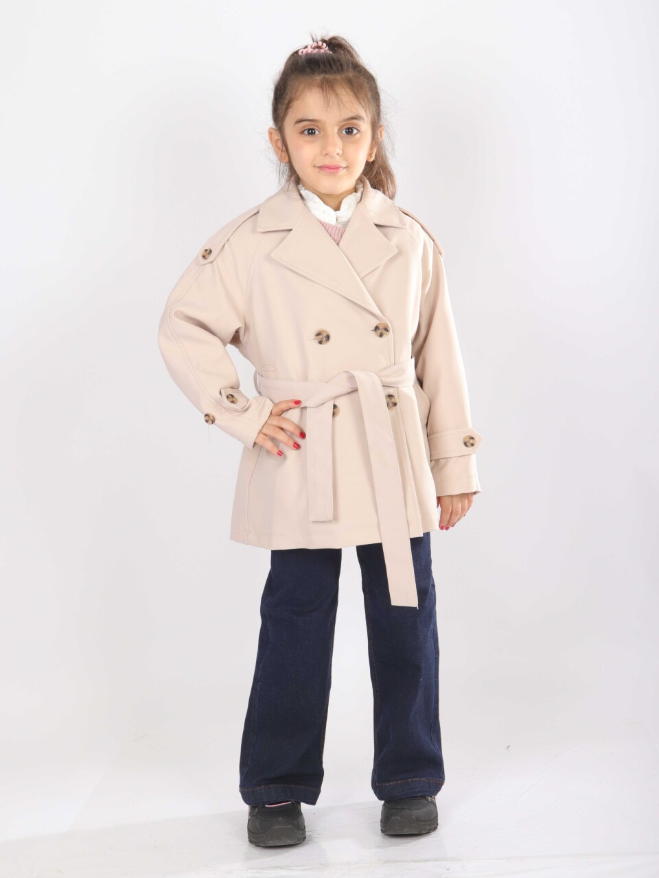 Kız Çocuk 4'lu Alt Üst Takım 6-10 Yaş 8806 Bej - 1