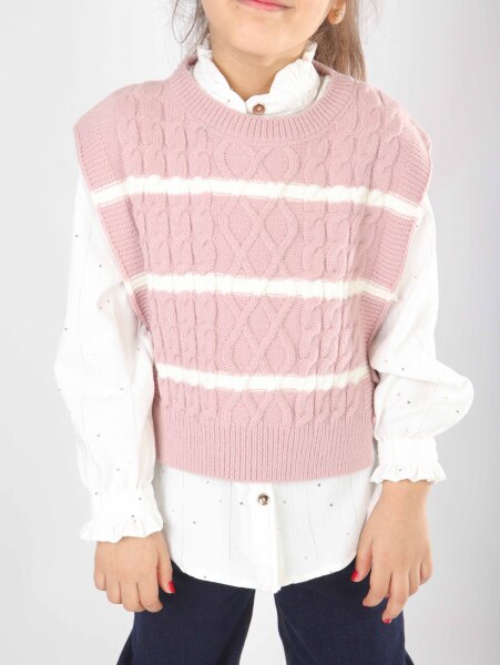 Kız Çocuk 4'lu Alt Üst Takım 6-10 Yaş 8806 Bej - 2