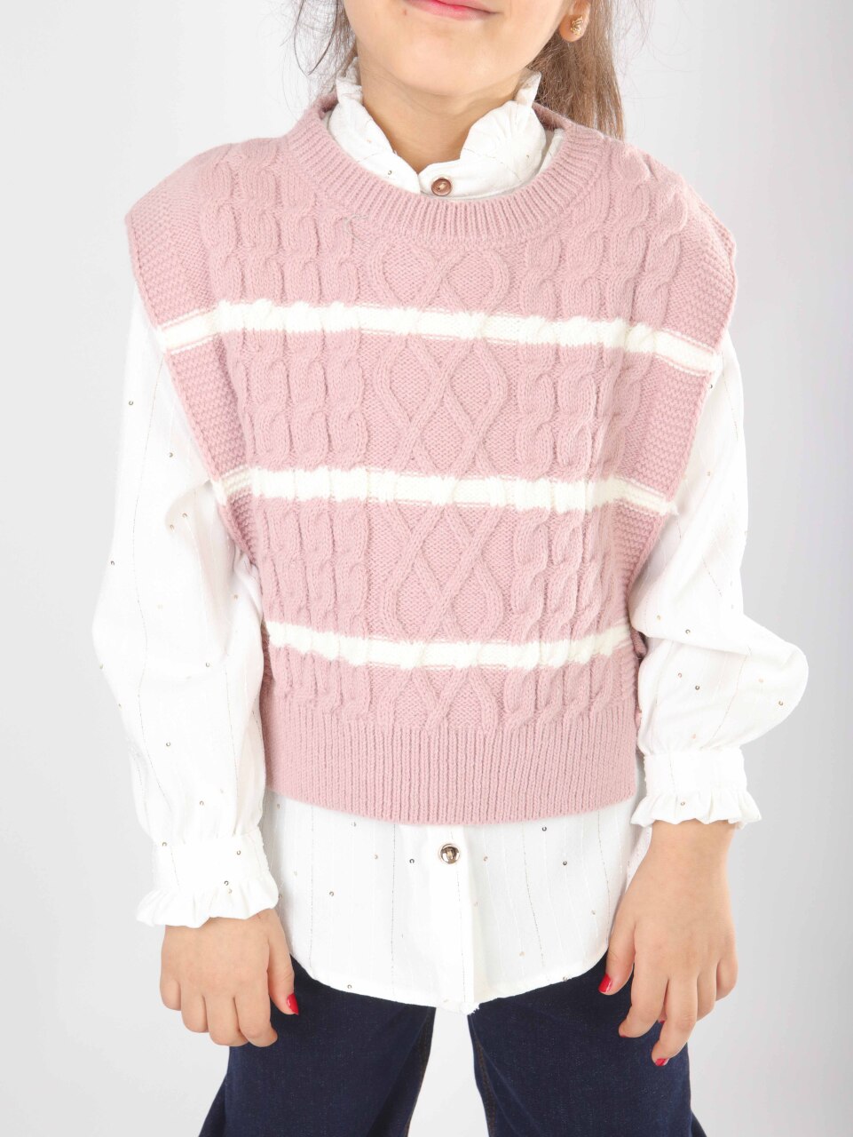 Kız Çocuk 4'lu Alt Üst Takım 6-10 Yaş 8806 Bej - 2