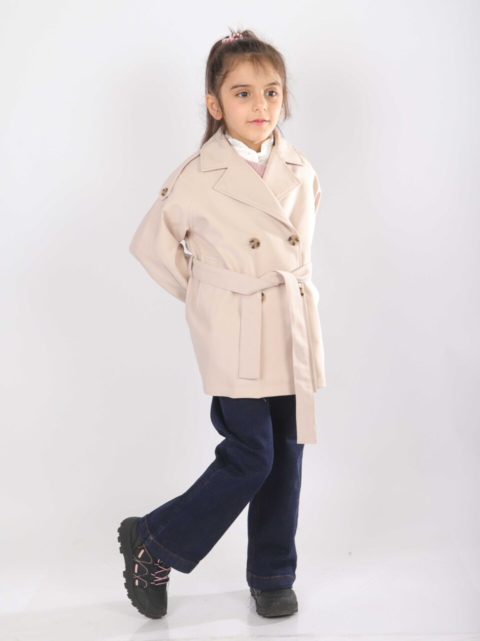 Kız Çocuk 4'lu Alt Üst Takım 6-10 Yaş 8806 Bej - 9