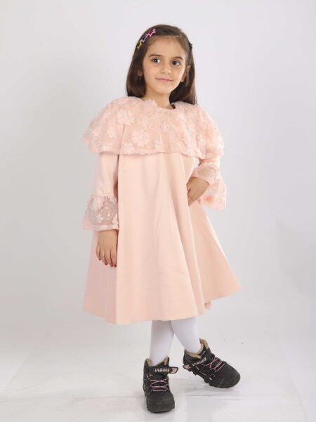 Kız Çocuk Elbise 6-10 Yaş 1620 Pembe - Damasqino