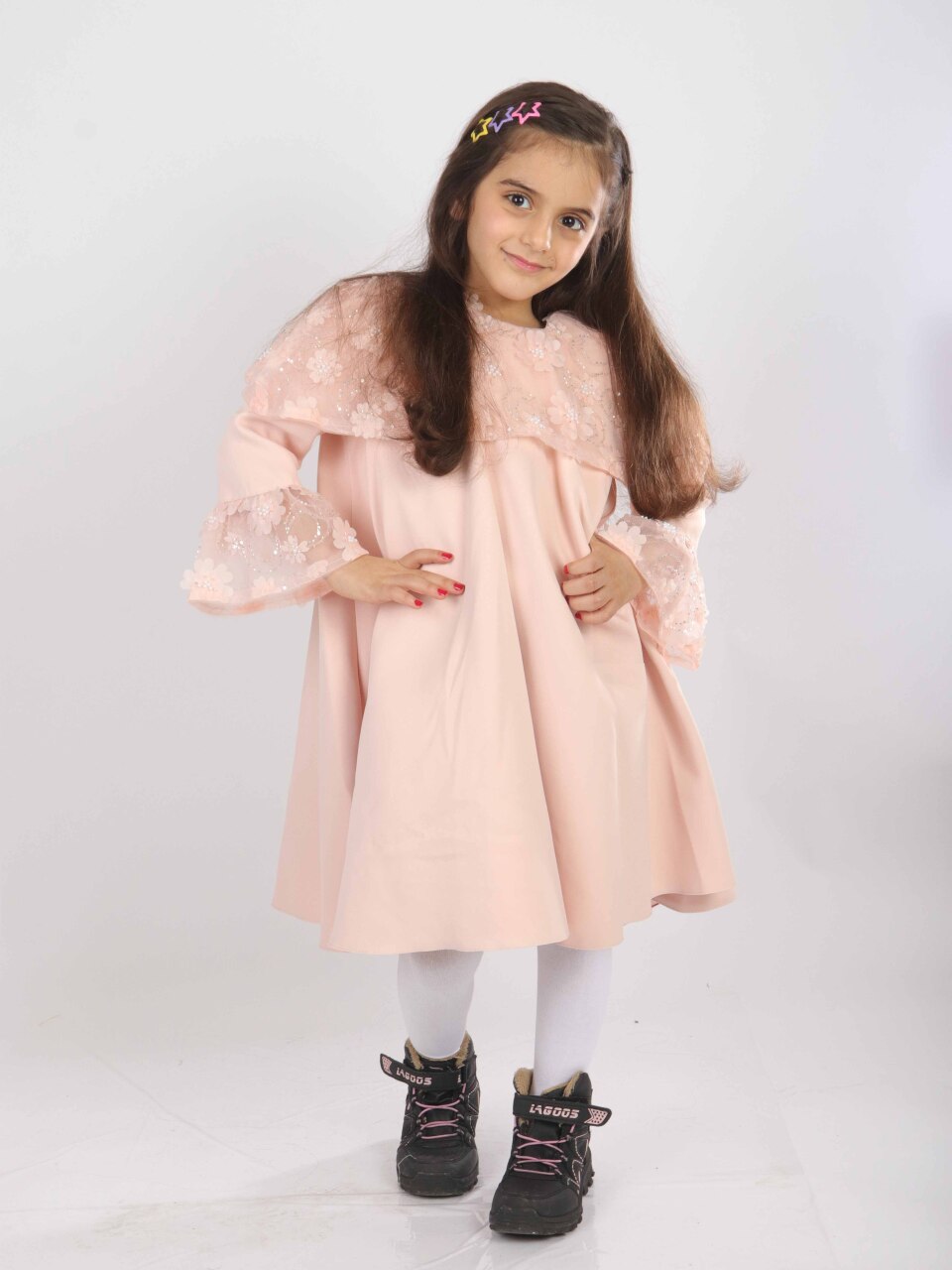 Kız Çocuk Elbise 6-10 Yaş 1620 Pembe - 5