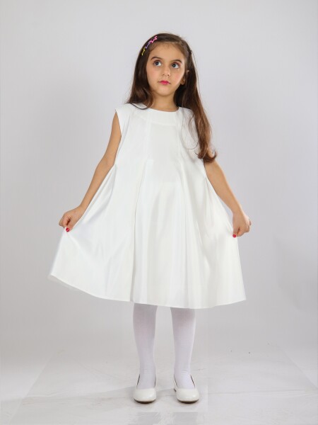 Kız Çocuk Elbise 6-10 Yaş 1619 Beyaz - 3