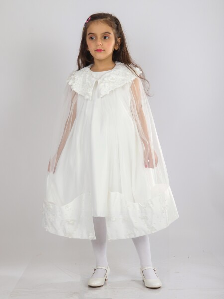 Kız Çocuk Elbise 6-10 Yaş 1619 Beyaz - 5