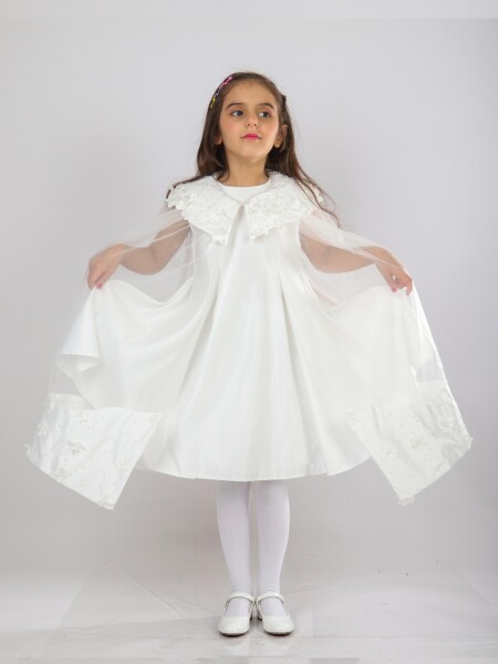 Kız Çocuk Elbise 6-10 Yaş 1619 Beyaz - 6