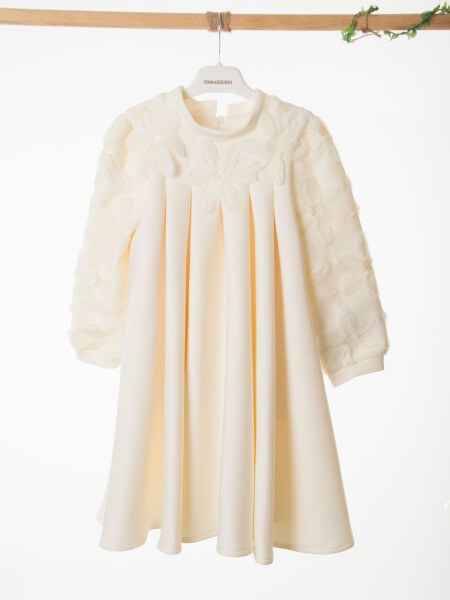 Kız Çocuk Elbise 4-8 Yaş 1605 Ekru - 3