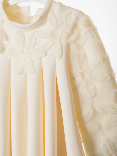 Kız Çocuk Elbise 4-8 Yaş 1605 Ekru - 4