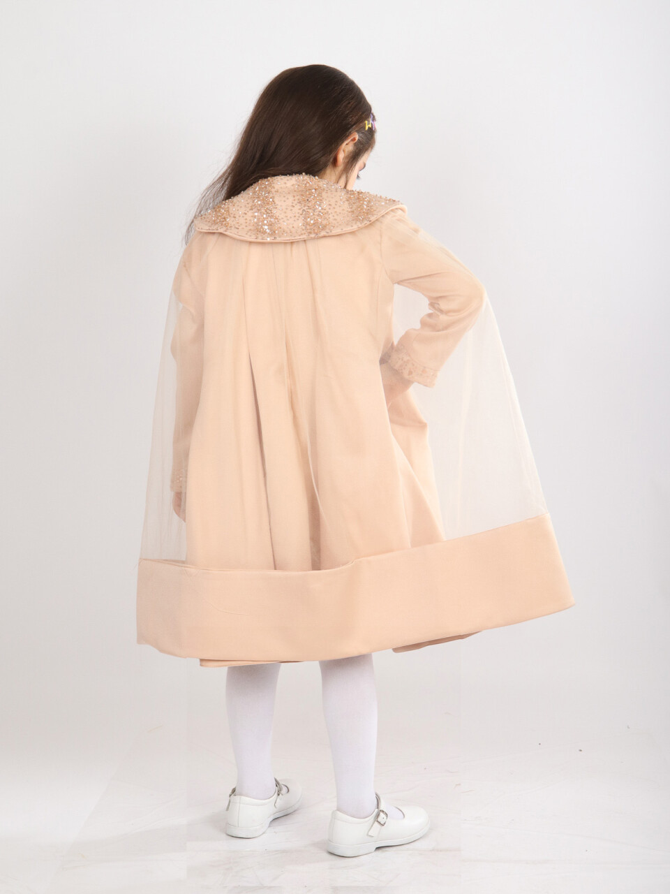 Kız Çocuk Elbise 6-10 Yaş 1628 Bej - 7