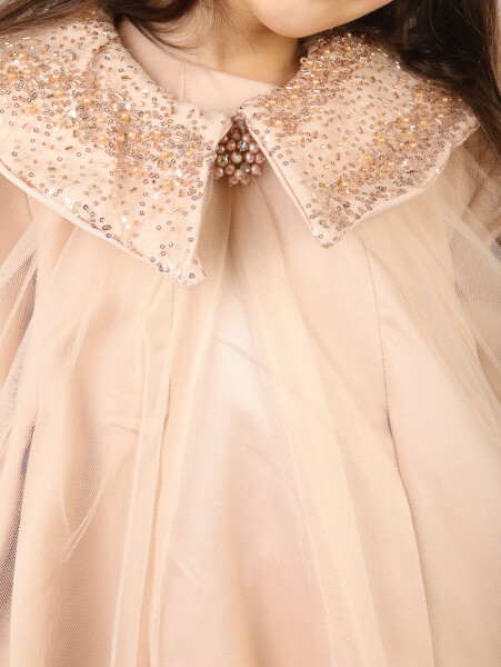 Kız Çocuk Elbise 6-10 Yaş 1628 Bej - 3