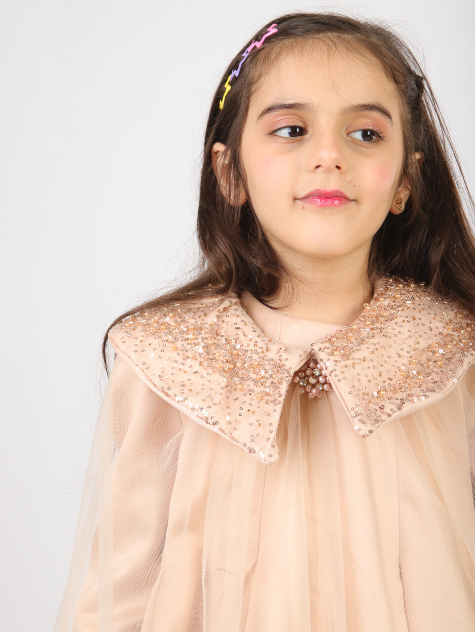 Kız Çocuk Elbise 6-10 Yaş 1628 Bej - 8