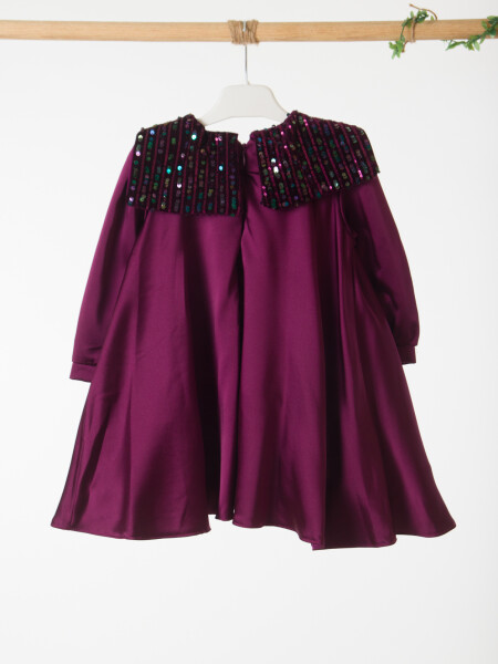 Kız Çocuk Elbise 1-5 Yaş 1675 Mor - 5