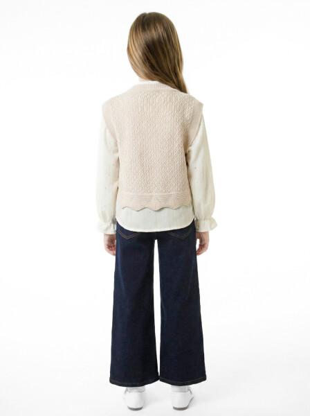 Kız Çocuk 4'lu Alt Üst Takım 8-12 Yaş 8817 Bej - 4