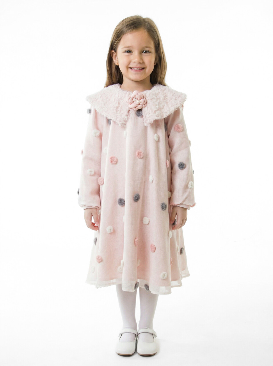 Kız Çocuk Elbise 6-10 Yaş 1681 Pembe - 1