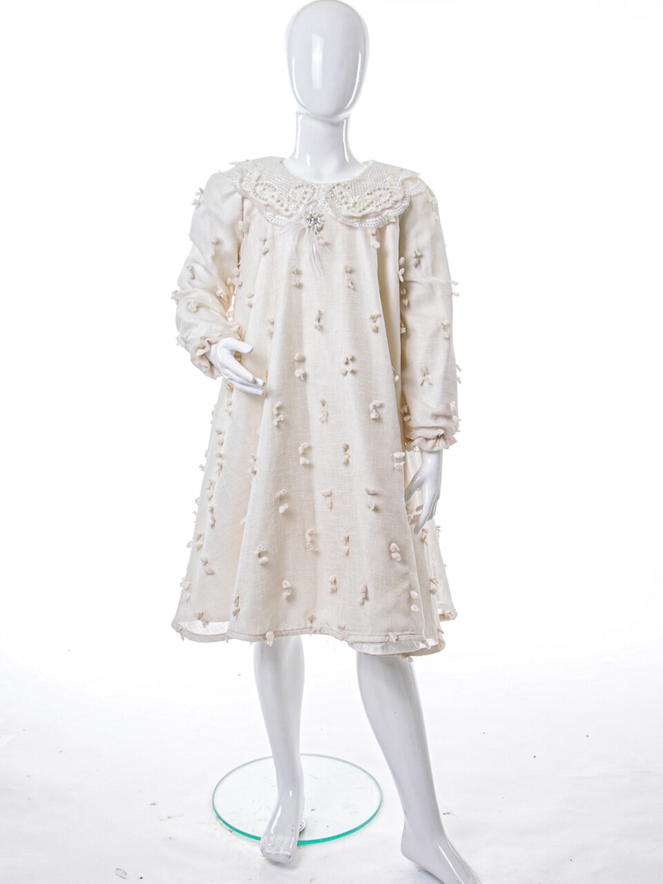 Kız Çocuk Elbise 8-12 Yaş 1690 Ekru - 3