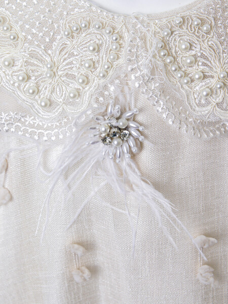 Kız Çocuk Elbise 8-12 Yaş 1690 Ekru - 4