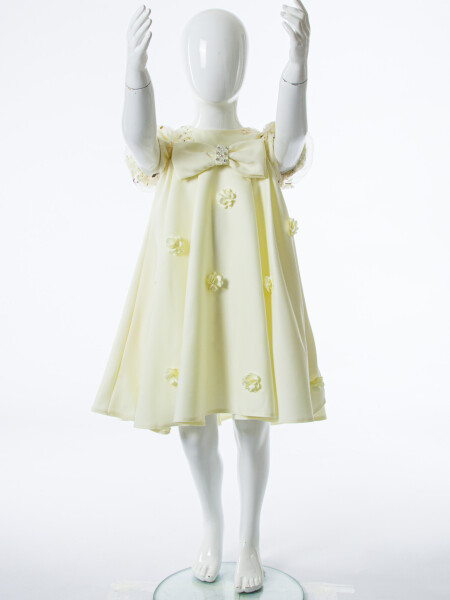 Kız Çocuk Yazlık Elbise 2-6 Yaş 1801 Sarı - 8