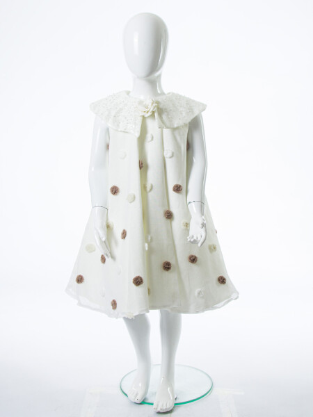 Kız Çocuk Yazlık Elbise 4-8 Yaş 1810 Beyaz - 3