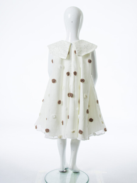 Kız Çocuk Yazlık Elbise 4-8 Yaş 1810 Beyaz - 4