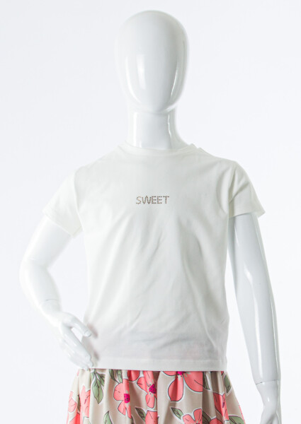 Kız Çocuk Yazlık 3'lu Alt Üst Takım (Yelek + Etek+ Tişort) 6-10 Yaş 6009 Bej - 7