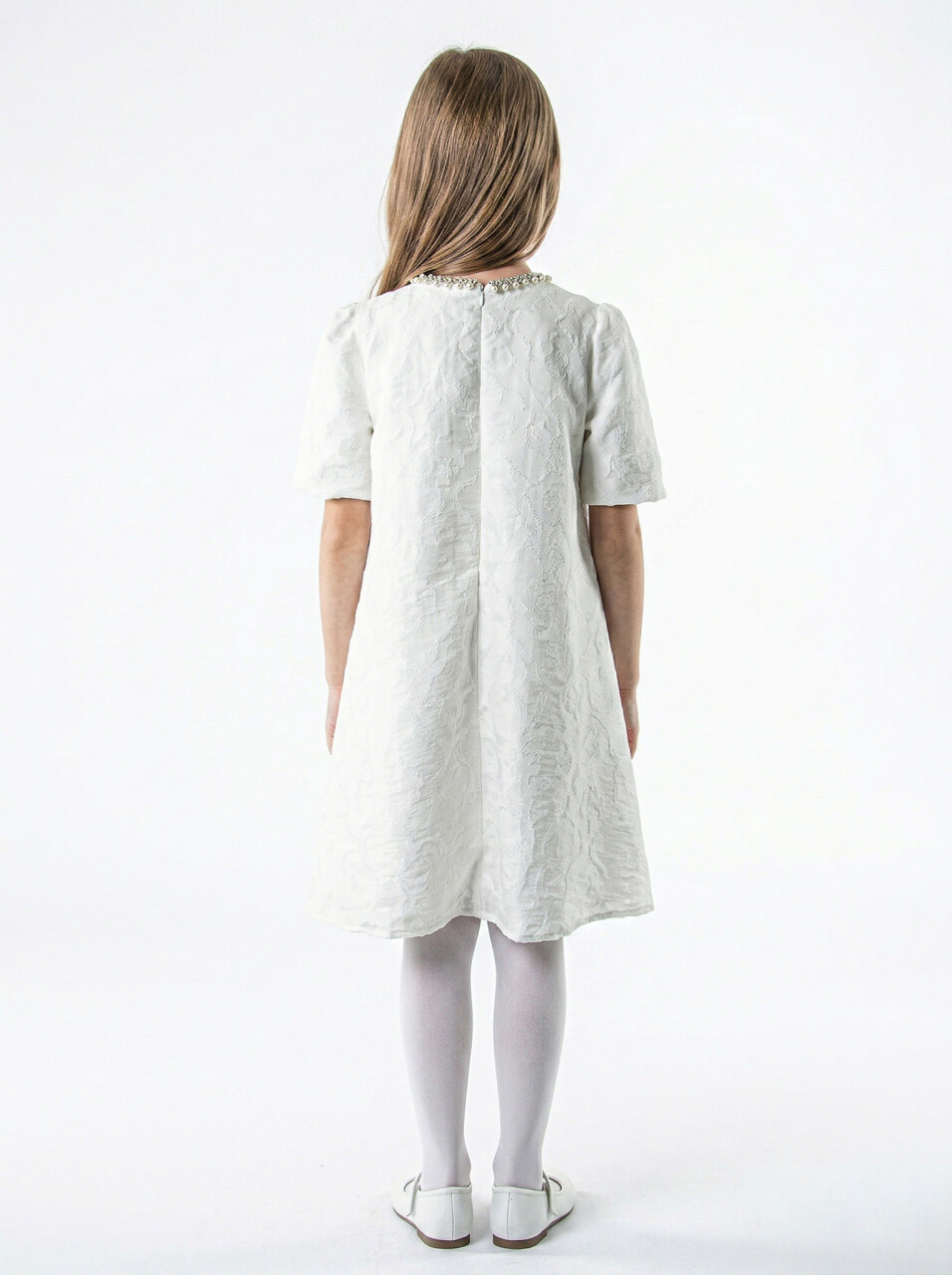 Kız Çocuk Yazlık Elbise 6-10 Yaş 7081 Beyaz - 2