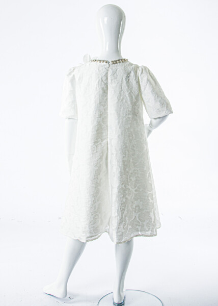 Kız Çocuk Yazlık Elbise 6-10 Yaş 7081 Beyaz - 5