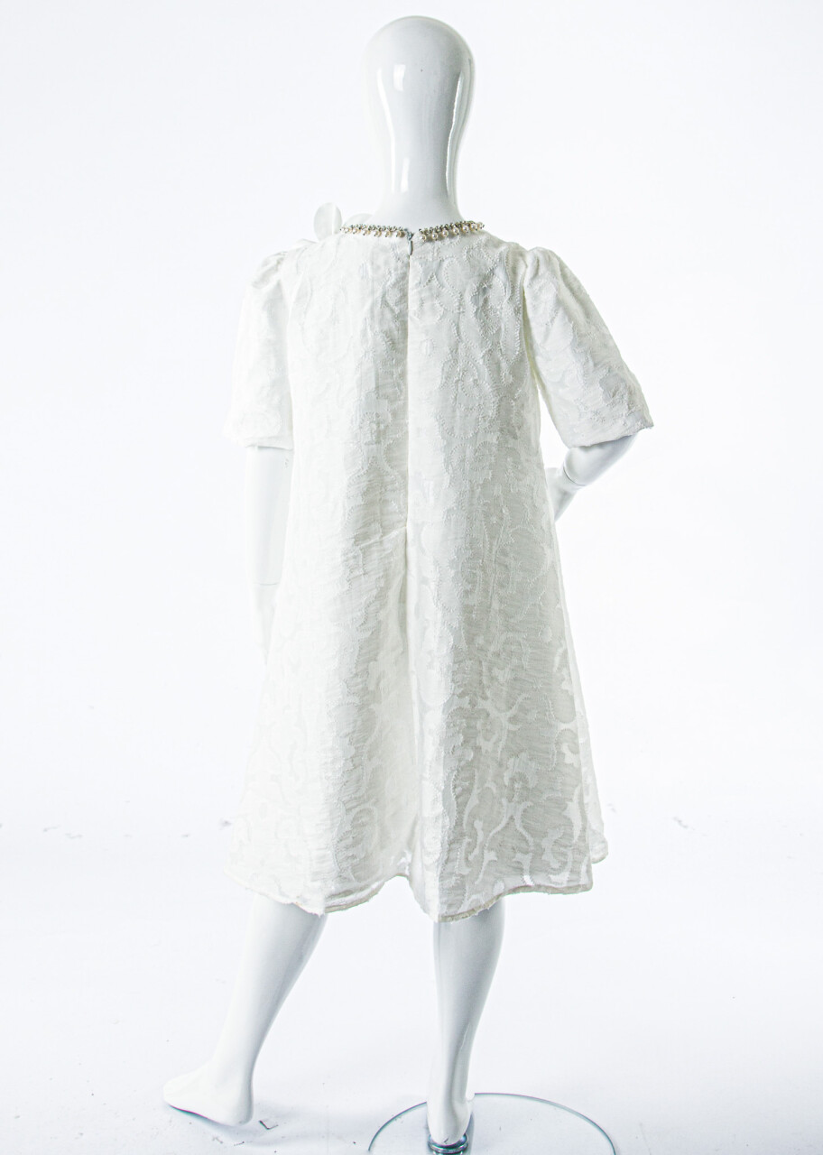 Kız Çocuk Yazlık Elbise 6-10 Yaş 7081 Beyaz - 5