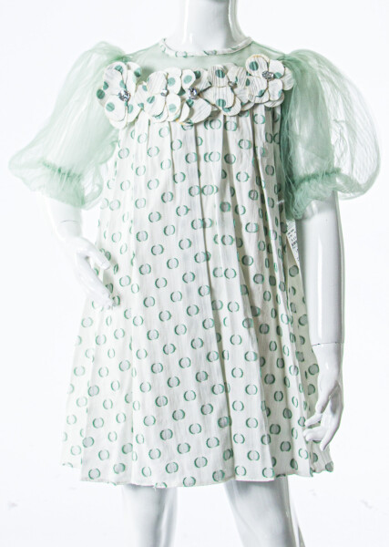 Kız Çocuk Yazlık Elbise 4-8 Yaş 7052 Ekru - Mint - 4