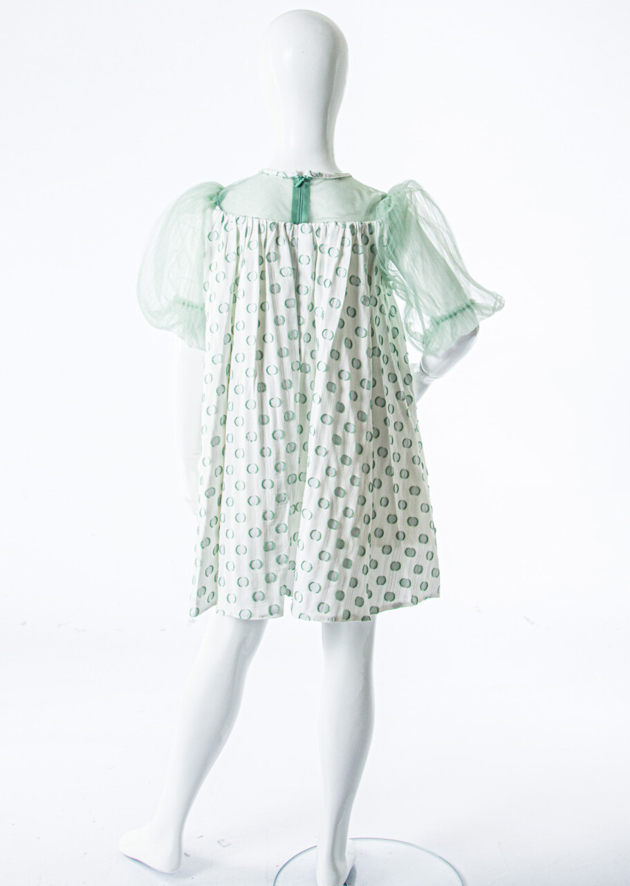 Kız Çocuk Yazlık Elbise 4-8 Yaş 7052 Ekru - Mint - 5