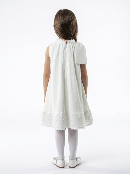 Kız Çocuk Yazlık Elbise 4-8 Yaş 1803 Beyaz - 2