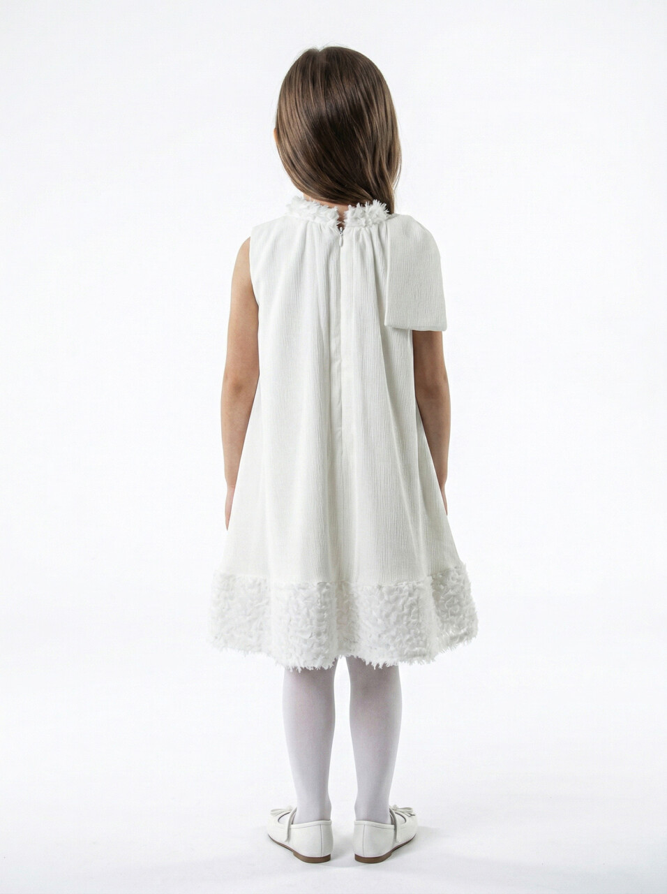 Kız Çocuk Yazlık Elbise 4-8 Yaş 1803 Beyaz - 2