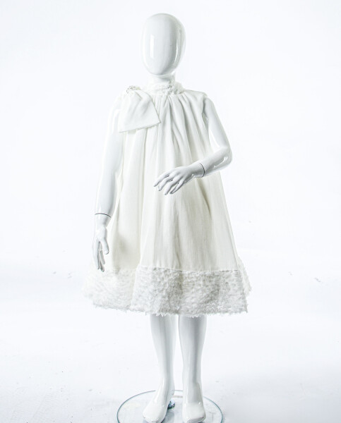 Kız Çocuk Yazlık Elbise 4-8 Yaş 1803 Beyaz - 4