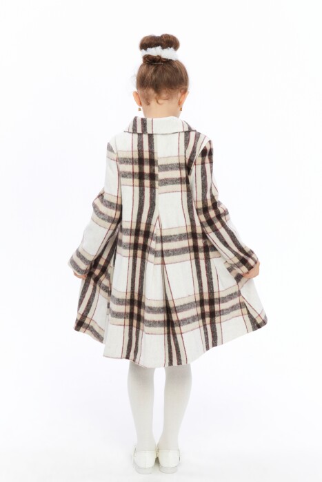 Kız Çocuk Kaban 6-10 Yaş 6540 Beyaz - Bej - 2