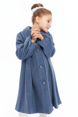 معطف بناتي من عمر 6 إلى 10 سنوات 6569 أزرق داكن - 3