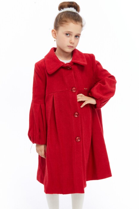 معطف بناتي من عمر 6 إلى 10 سنوات 6568 أحمر - 2