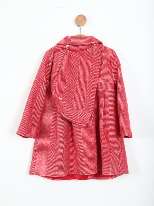 Kız Çocuk Kaban 1-5 Yaş 6506 Kırmızı - 4