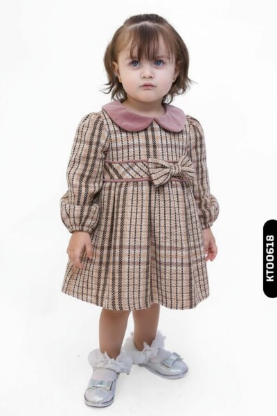 Kız Çocuk Elbise 1-4 Yaş 2814 Pembe - Damasqino