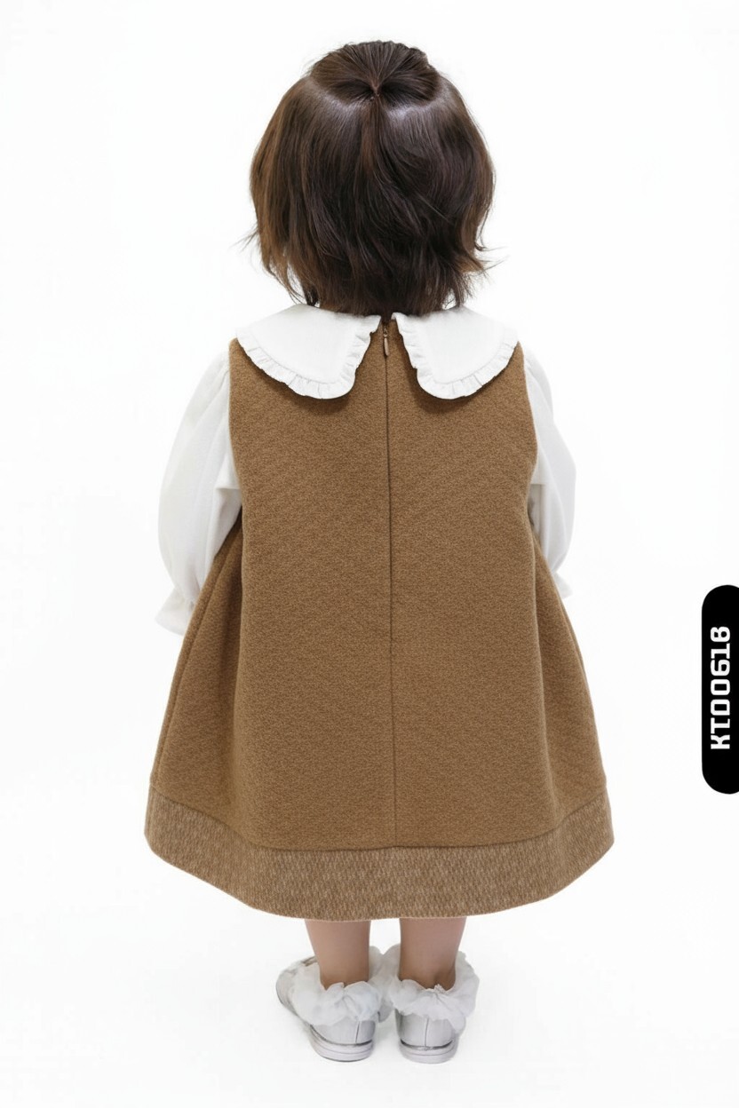 Kız Çocuk Elbise 1-4 Yaş 2871 Bej - 2