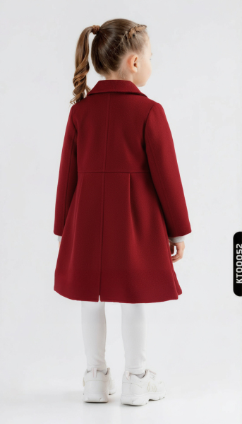 Kız Çocuk Kaban 8-12 Yaş 1051 Bordo - 2