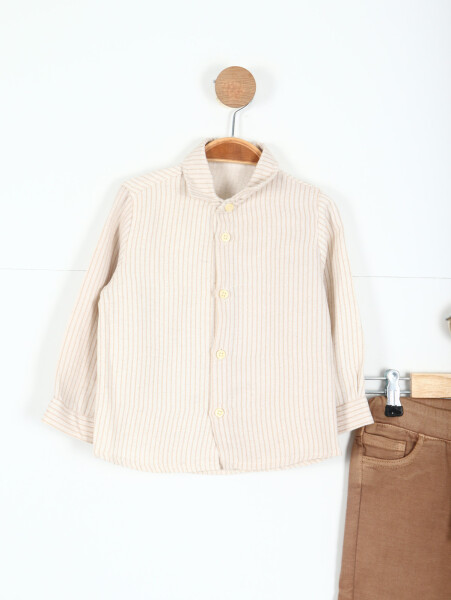 Şapkalı Erkek Çocuk Alt Üst Takım 6-24 Ay 410 Kahverengi - 4