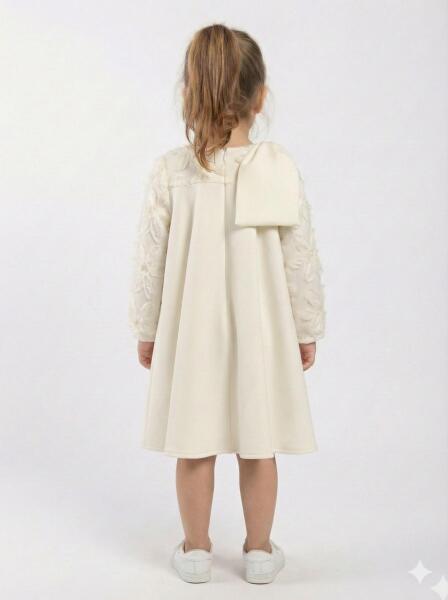 Kız Çocuk Elbise 4-8 Yaş 1606 Ekru - 2