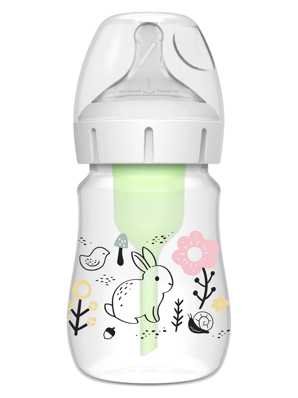 زجاجة رضاعة دكتور براونز واسعة الفم مضادة للمغص، سعة 150 مل للبنات - 2