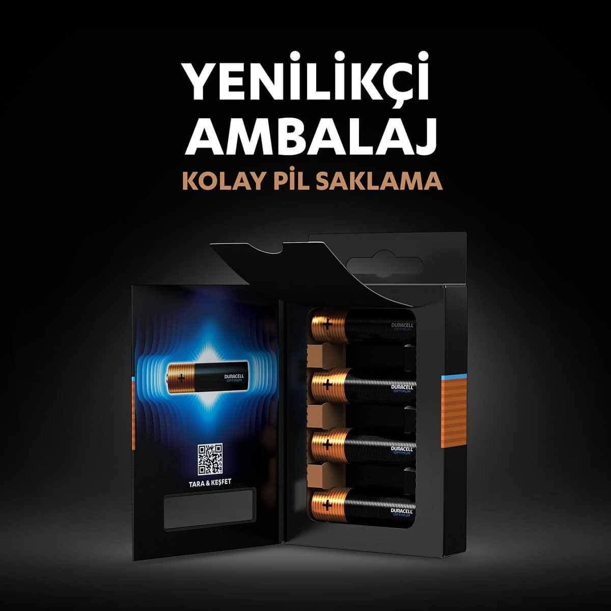 Duracell 4'Lü Optimum AA Kalem Pil - 5