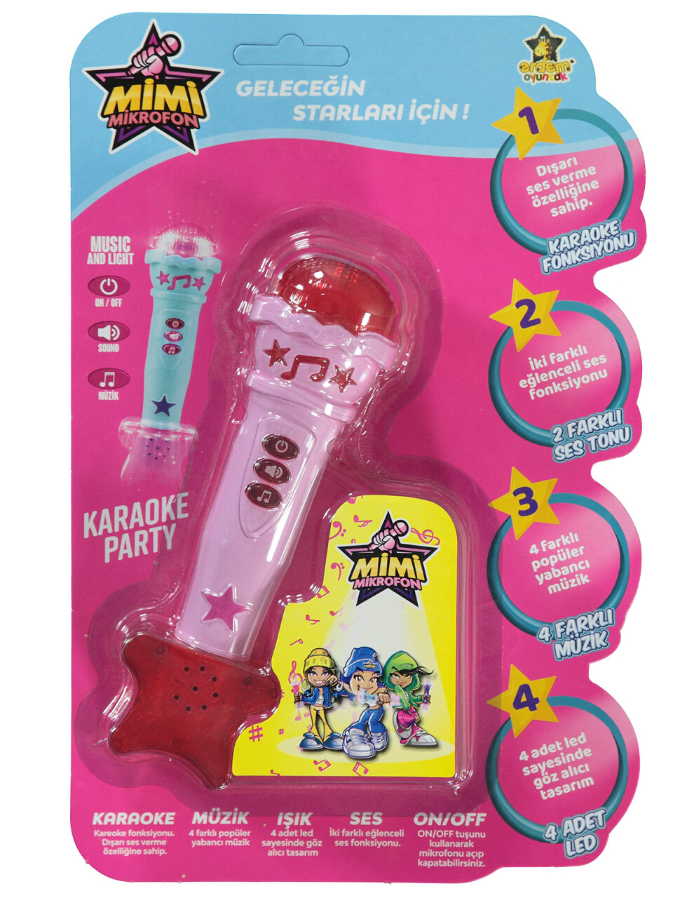 Erdem Mikrofon Işıklı Müzikli ER-106 - 4
