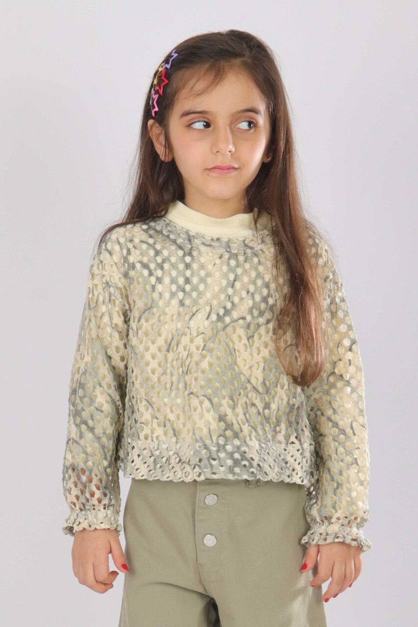 Kız Çocuk Bluz 5-14 Yaş 36170 Yeşil - 3