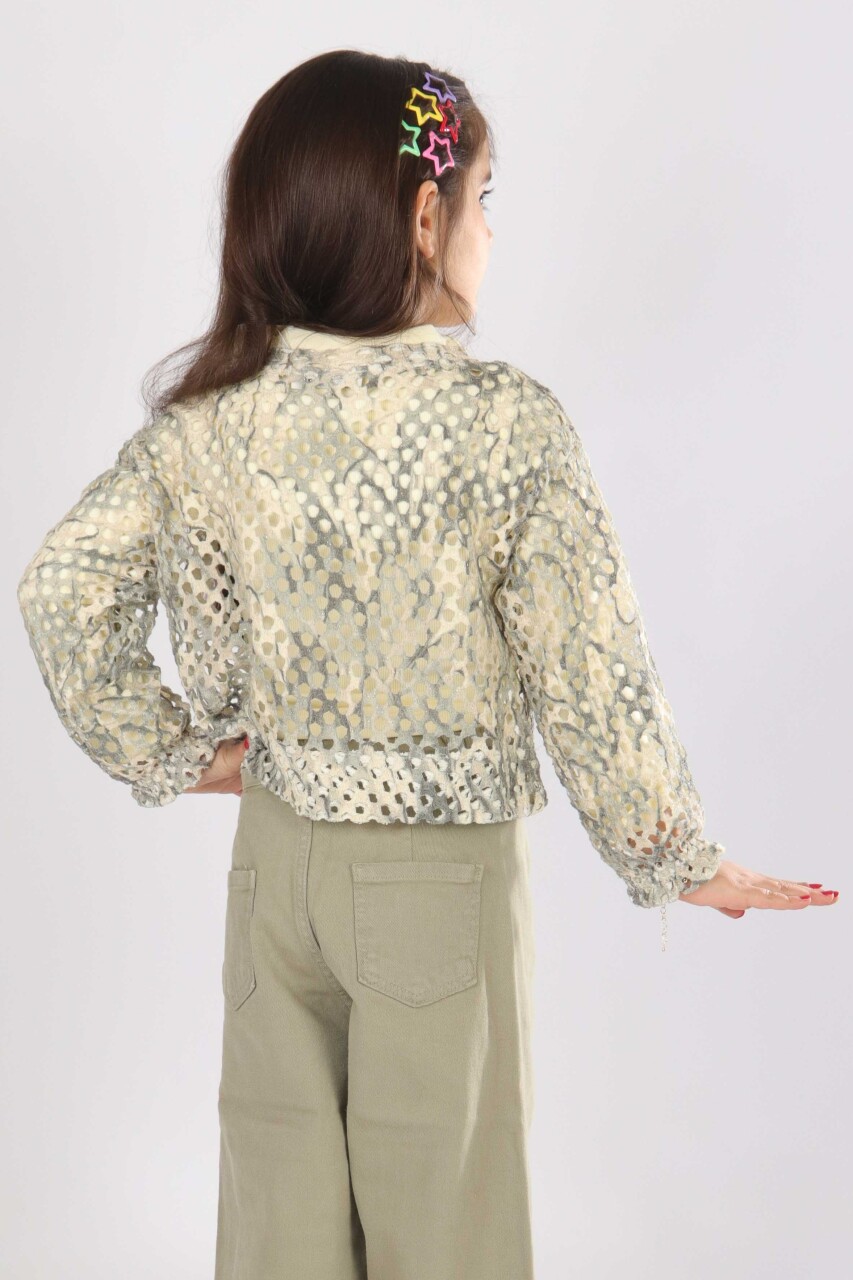 Kız Çocuk Bluz 5-14 Yaş 36170 Yeşil - 4